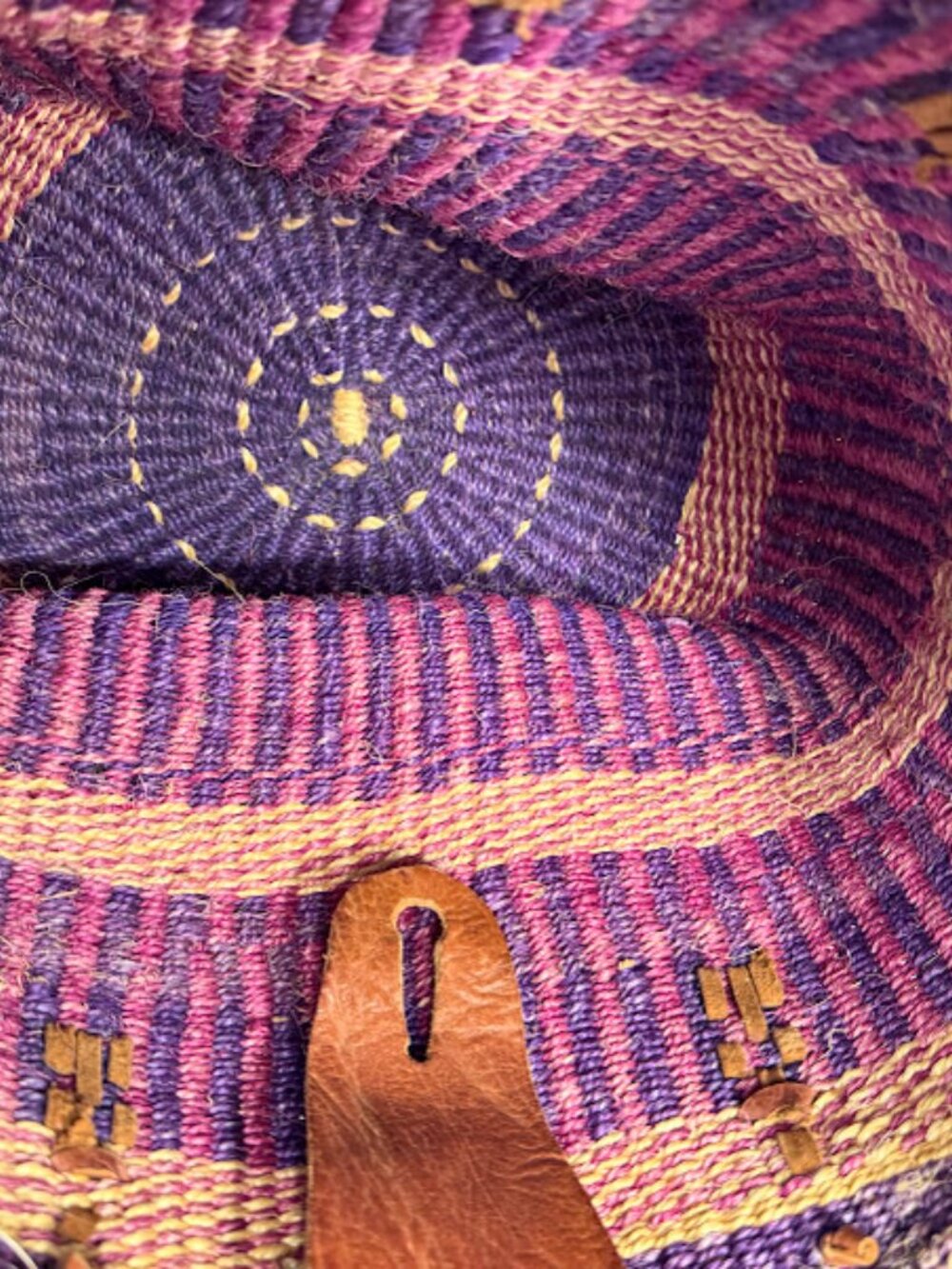 Vintage Woven Multicolor Sisal Tote - Picture 3 of 7